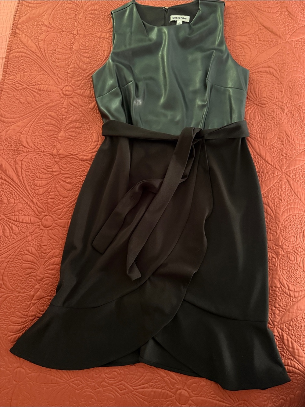 Shelby & Palmer Black Dress with black faux leather Bodice